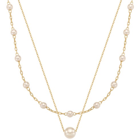 앵브록스 여성용 lulu pearl layered necklace 목걸이