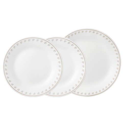 코렐 리틀클로버 원형 접시 세트, 1세트, 소 2p + 중, 화이트