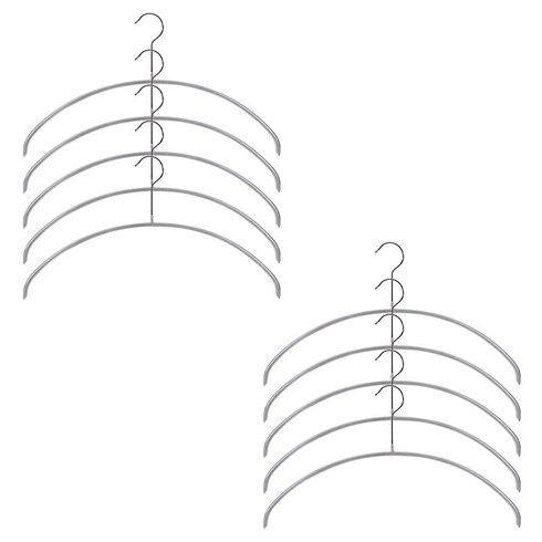 마와 논슬립 옷걸이 이코노믹 40P 라운드, 펄실버, 10개