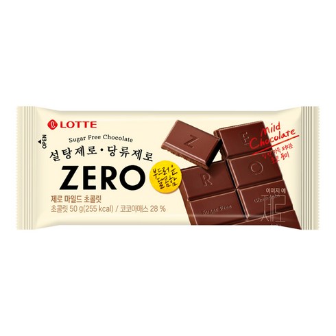 2024년 가성비 최고 초코헬스제로넛츠 - 롯데제로 마일드 초콜릿 12p, 12개, 50g