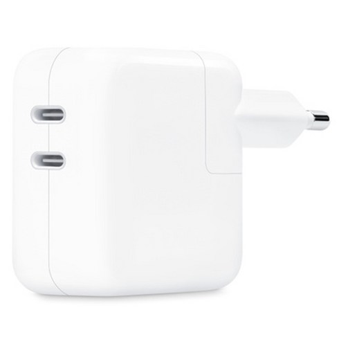 35w충전기 - Apple 정품 35W 듀얼 USB-C 포트 전원 어댑터 MW2K3KH/A, 화이트, 1개