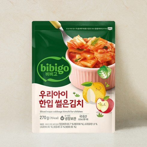 유아김치 - 비비고 우리아이 한입 썰은김치, 270g, 1개