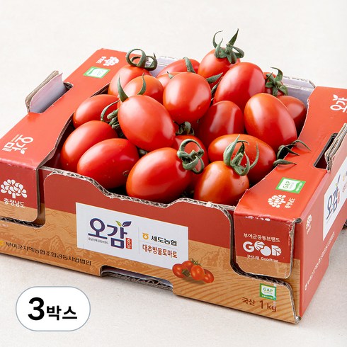 대추토마토 - 세도농협 GAP 인증 대추방울토마토, 1kg, 3박스
