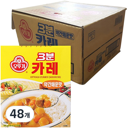 오뚜기 3분 카레 약간매운맛, 200g, 48개