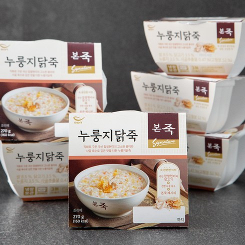 본죽 누룽지닭죽, 270g, 6개