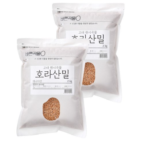 바른곡물 호라산밀 캐나다, 2kg, 2개