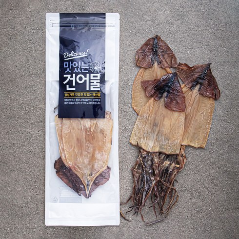 건오징어 - 해맑은푸드 부드러운 마른오징어 (냉동), 450g(중, 5미), 1개