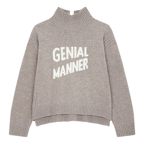 2023년 가성비 최고 지컷니트 - 지컷 여성용 자카드 레터링 하이넥 니트 7253450102