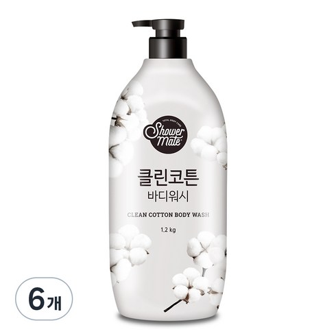 샤워메이트바디워시 - 샤워메이트 클린코튼 바디워시, 1.2kg, 6개