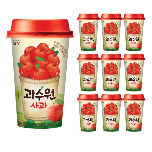 남양유업 과수원 사과 컵, 200ml, 10개