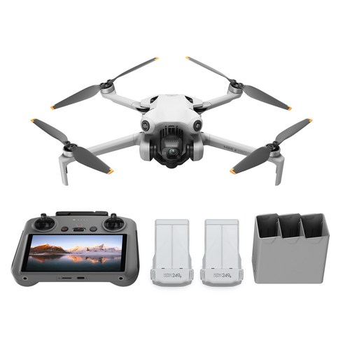 dji - DJI Mini 4 Pro 플라이 모어 콤보 플러스+DJI RC 2 촬영용 카메라 드론, 혼합색상, 1개