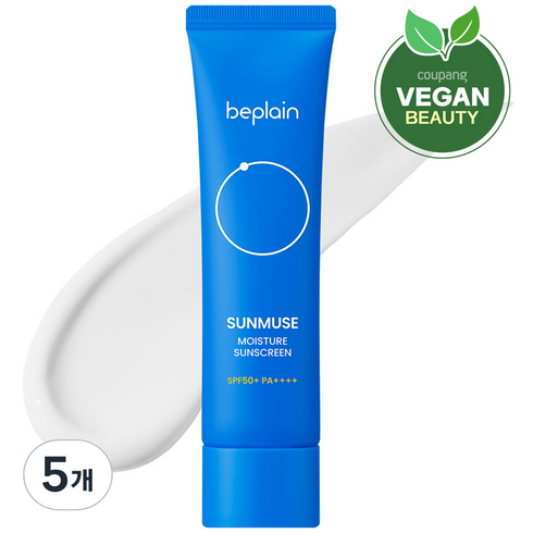 비플레인 선뮤즈 모이스처 선크림 SPF50+ PA++++, 5개, 50ml