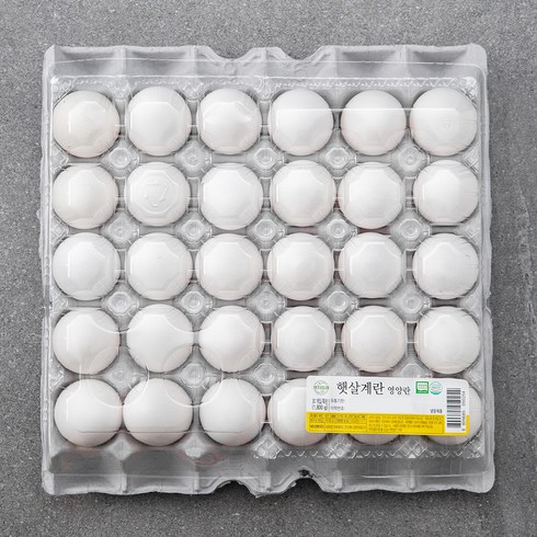 무항생제 인증 햇살계란 백색 영양란 특란 30구, 1800g, 1개