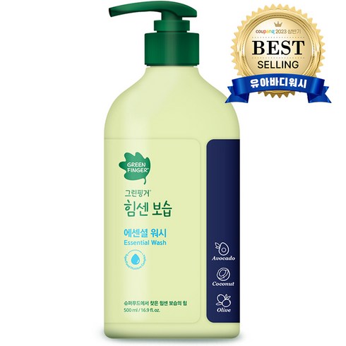 그린핑거 힘센보습 에센셜 유아 바디워시, 1개, 500ml