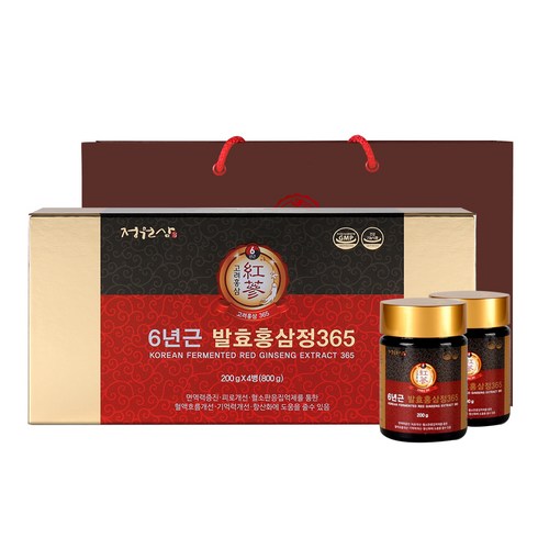 정원삼 6년근 발효홍삼정365 + 쇼핑백, 800g, 1세트