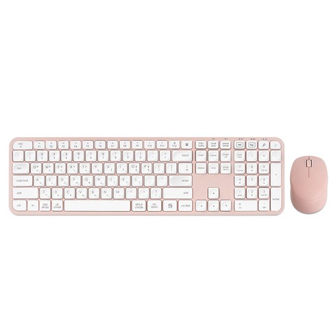 한성컴퓨터 Win / Mac 전환 무선 키보드 마우스 세트, 핑크, 일반형, LKM500