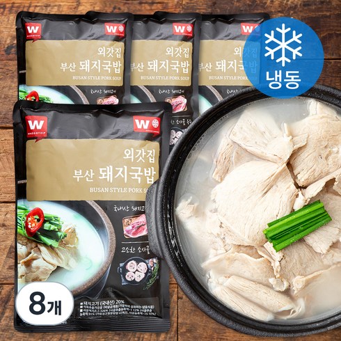 궁키친이상민돼지국밥 - 외갓집 부산 돼지국밥 + 양념 (냉동), 500g, 8개