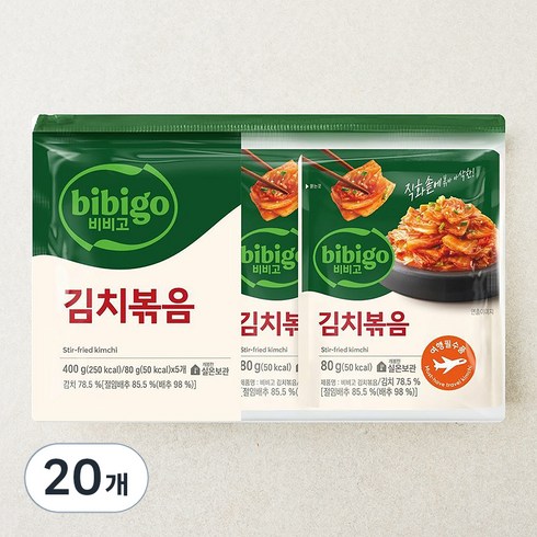 비비고김치볶음 - 비비고 김치볶음, 80g, 20개