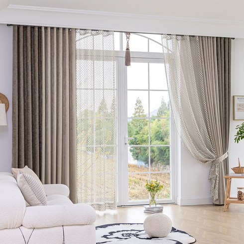 지나송 보노 아일렛 봉포함 암막커튼 세트