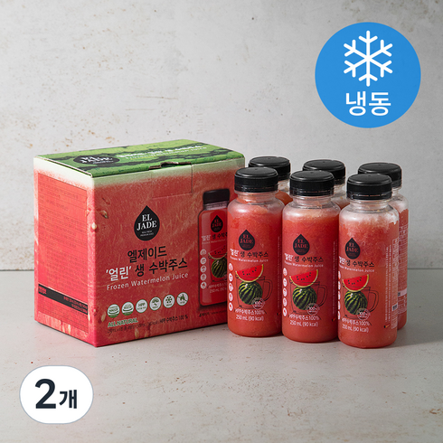 엘제이드 얼린 생 수박주스 6개입 (냉동), 1500ml, 2개