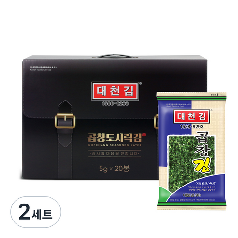 대천김 곱창 도시락김 5g x 20p 선물세트, 2세트