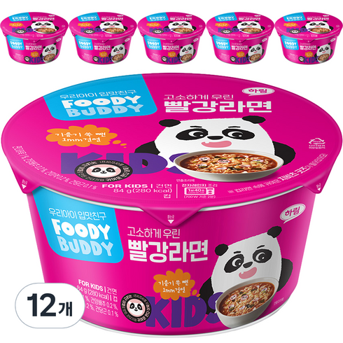 토마토컵라면 - 푸디버디 빨강라면 컵, 84g, 12개