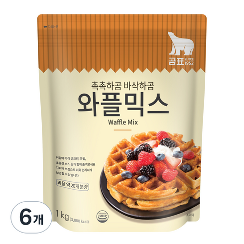 곰표와플믹스 - 곰표 와플 믹스, 1kg, 6개