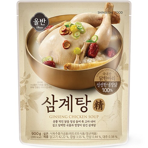 올반삼계탕 - 올반 삼계탕 정, 900g, 1개