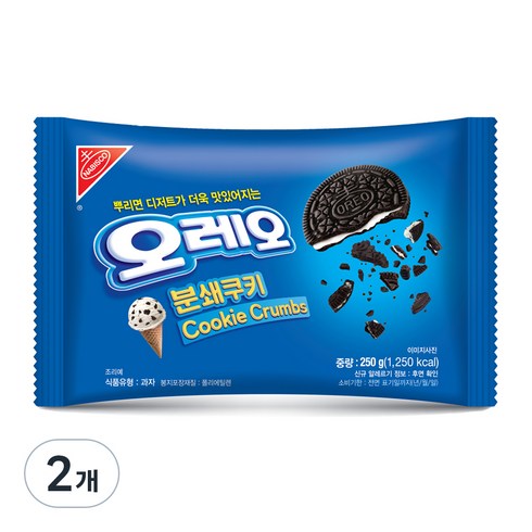 초코쿠키크런치 - 동서식품 오레오 분쇄쿠키, 2개, 250g