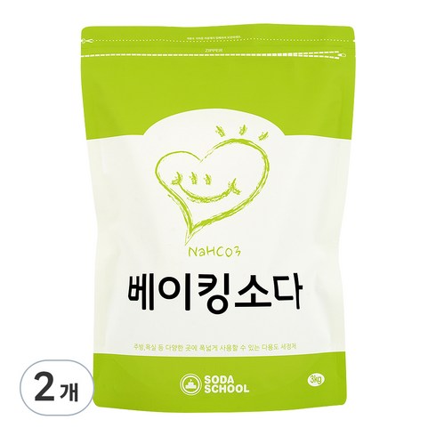 베이킹소다대용량3kg - 소다스쿨 베이킹소다, 3kg, 2개