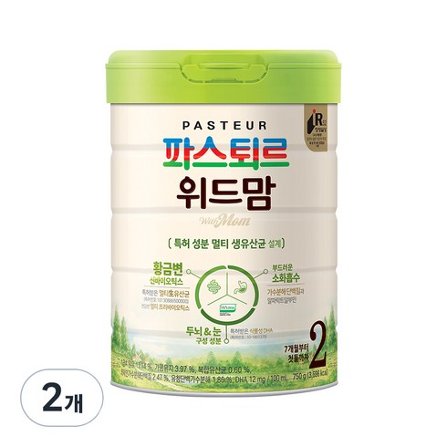 위드맘2단계 - 파스퇴르 위드맘 2단계, 2개, 750g