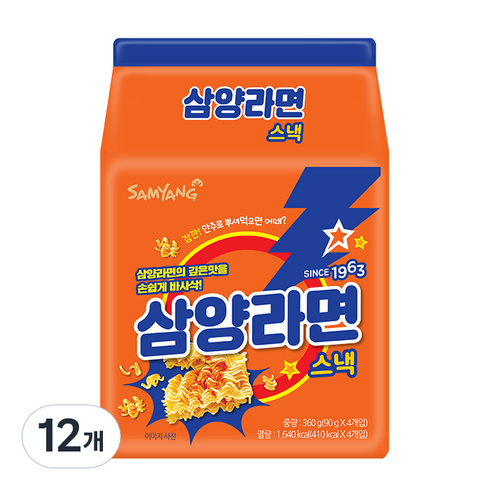 삼양 라면 스낵, 90g, 12개