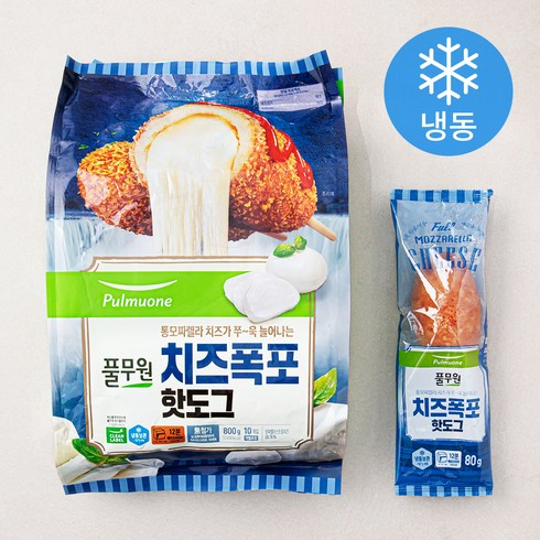 풀무원 모짜렐라 치즈폭포 핫도그 (냉동), 800g, 1개