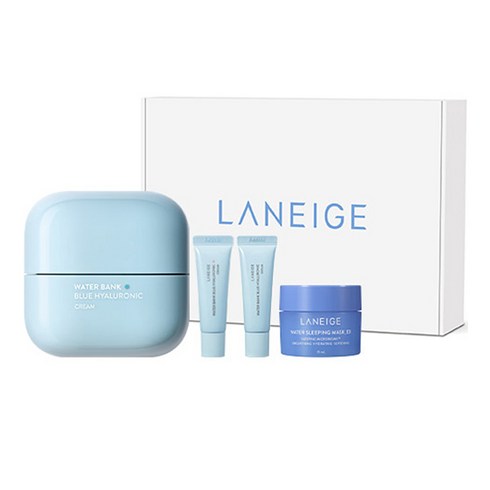 라네즈 워터뱅크 블루 히알루로닉 지복합용 크림 50ml + 중건성용 크림 10ml + 세럼 10ml + 슬리핑 마스크 15ml 세트, 1세트