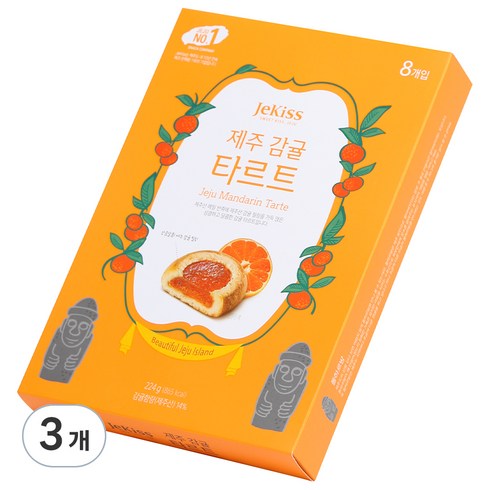 제키스 감귤 타르트 대, 224g, 3개