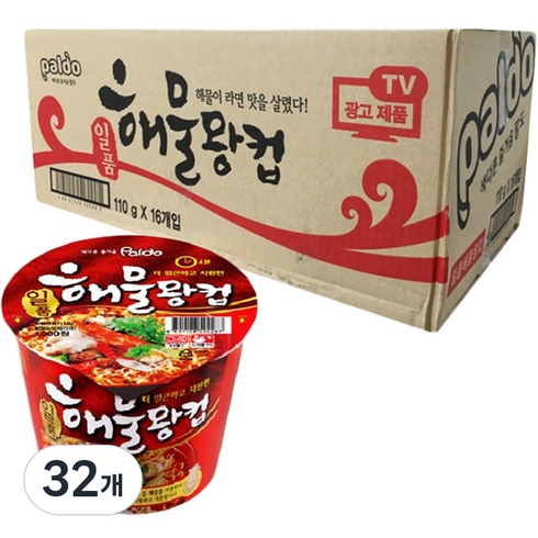 팔도 일품 해물왕컵 110g, 32개