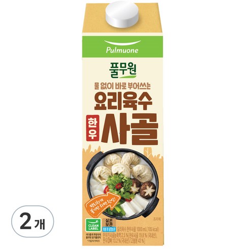 풀무원 요리육수 사골, 1000ml, 2개