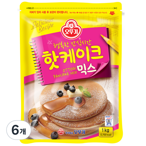 오뚜기 핫케이크믹스, 1kg, 6개