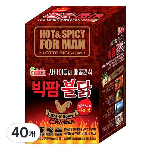 빅팜 - 롯데햄 빅팜 불닭 간식 소시지, 60g, 40개