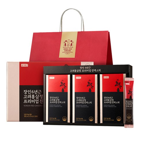 홍정관장인 6년근 고려홍삼정 프리미엄스틱 + 쇼핑백, 10ml, 30개