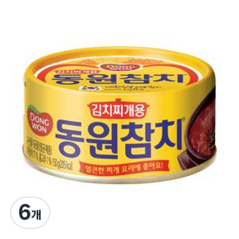 동원참치 김치찌개용, 150g, 6개