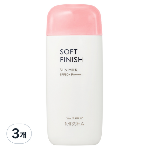 미샤 올 어라운드 세이프 블록 소프트 피니쉬 선밀크 SPF50+/PA+++, 70ml, 3개