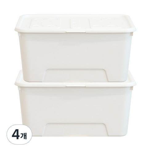 보노하우스 탑백 리빙박스 52L, 화이트, 4개