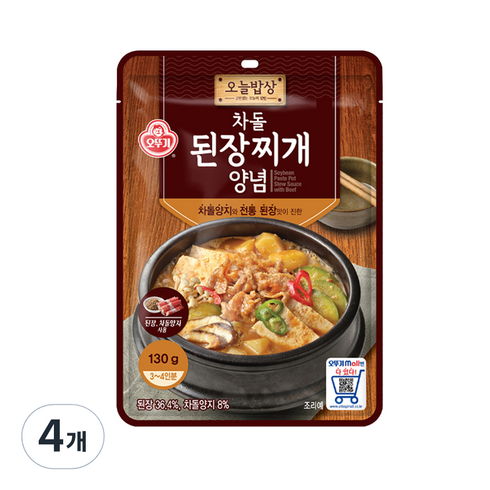 오뚜기 차돌 된장찌개 양념, 130g, 4개