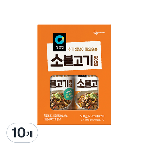 청정원소불고기양념 - 대상 청정원 소불고기양념, 500g, 10개