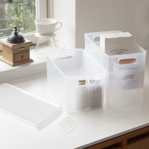 아임홈리빙 지니 팬트리 수납 리빙 정리함 2호 깔끔세트 투명, 3세트