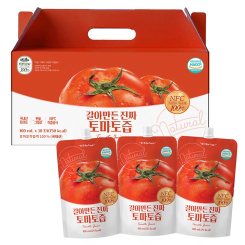 유기농마루 갈아만든 진짜 토마토즙, 100ml, 30개