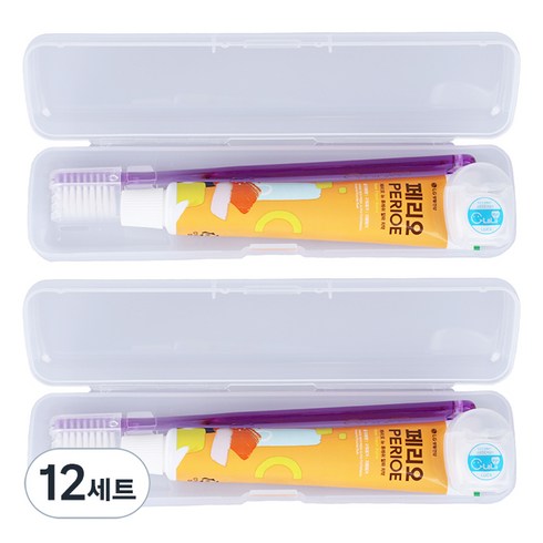 칫솔세트 - 오랄라 여행용 칫솔 + 치실 + 치약 + 케이스 세트, 12세트