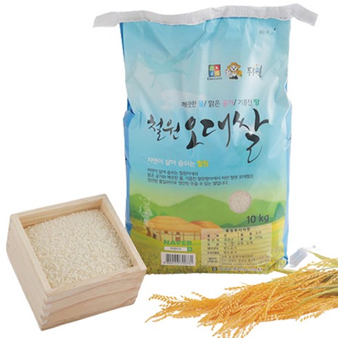 철원오대쌀 10kg10kg - 비엠미곡 철원오대쌀 DMZ 대마리, 1개, 10kg