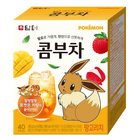 담터콤부차 - 담터 포켓몬 콤부차 망고리치, 5g, 40개입, 1개